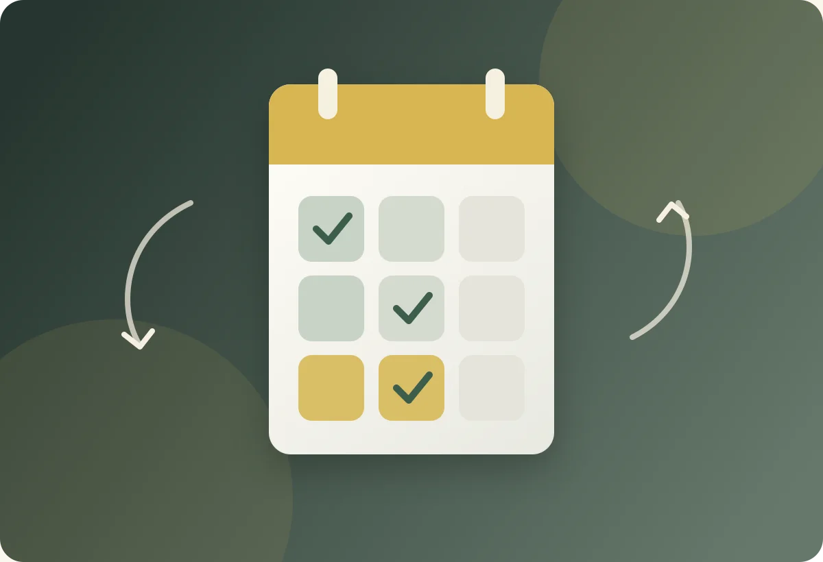 Ilustração de calendário semanal com blocos de trabalho e descanso, representando a proposta de mudança da escala 6x1